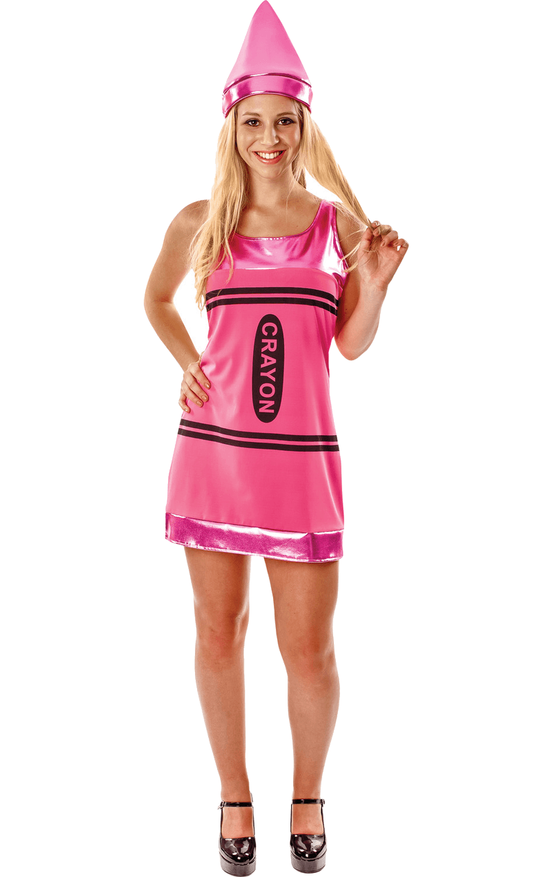 womens 80s pink crayon costume