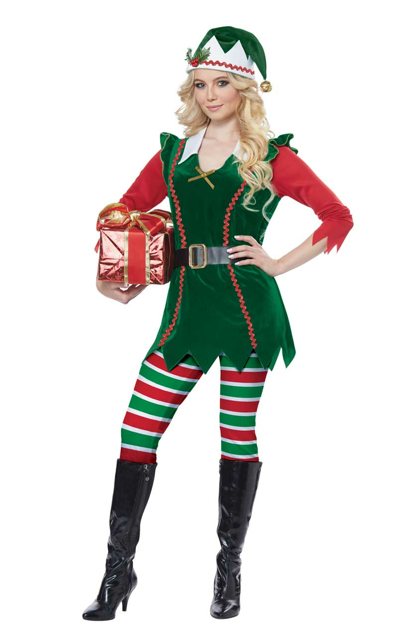 womens festive elf costume