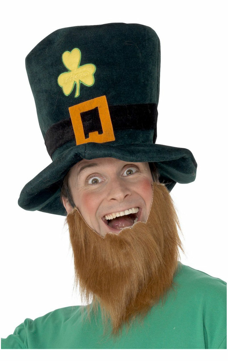 adult irish leprechaun hat and beard set