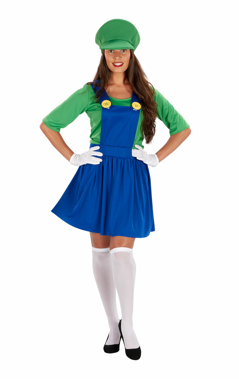 womens green plumber dress costume