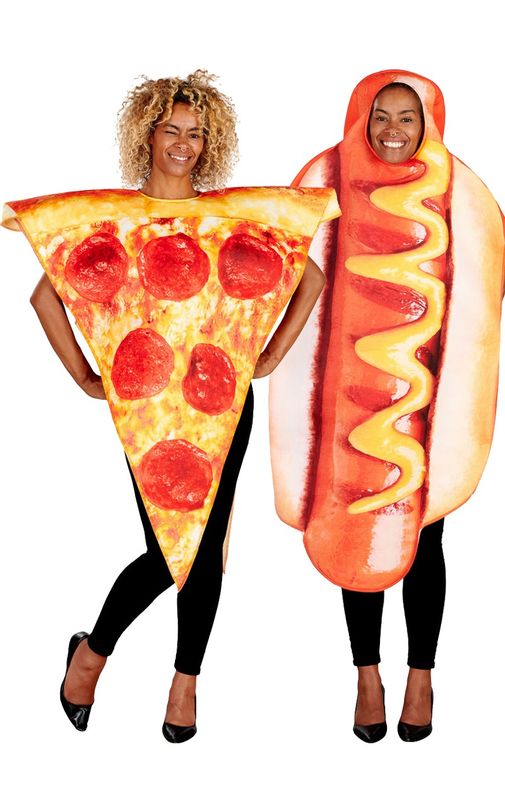 adult pizza slice and hot dog costume