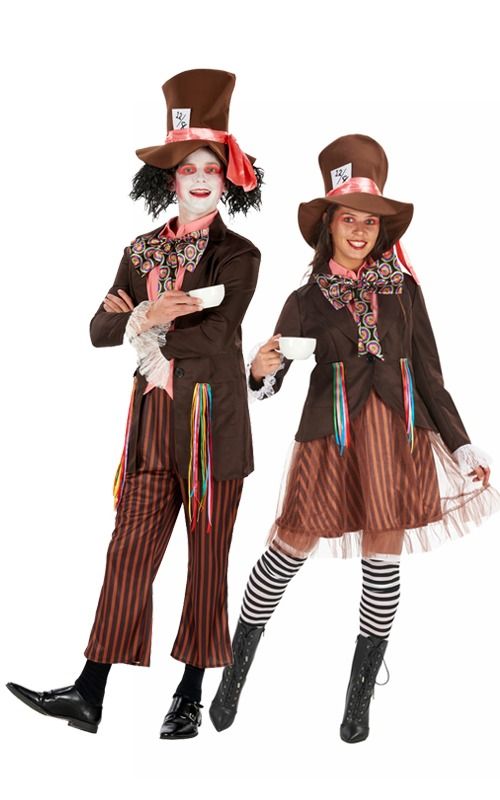 audlt female and male mad hatter costume