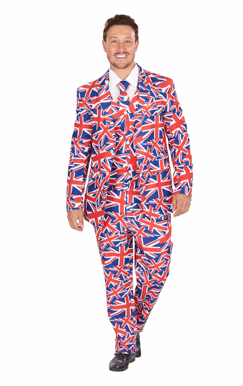 mens union jack suit