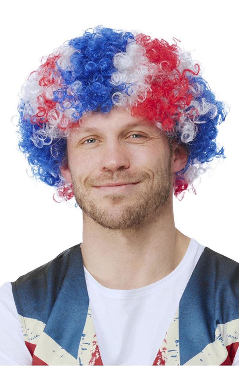 unisex union jack afro wig