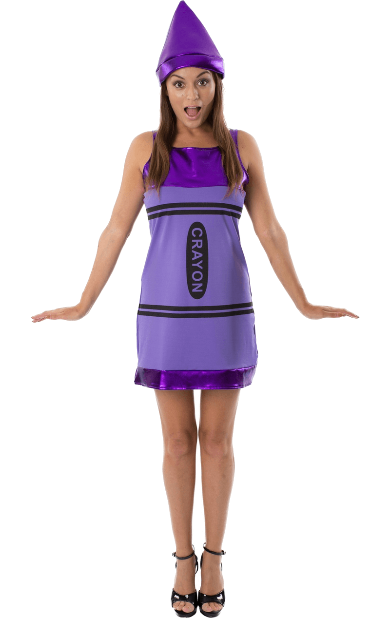 womens purple crayon dress costume