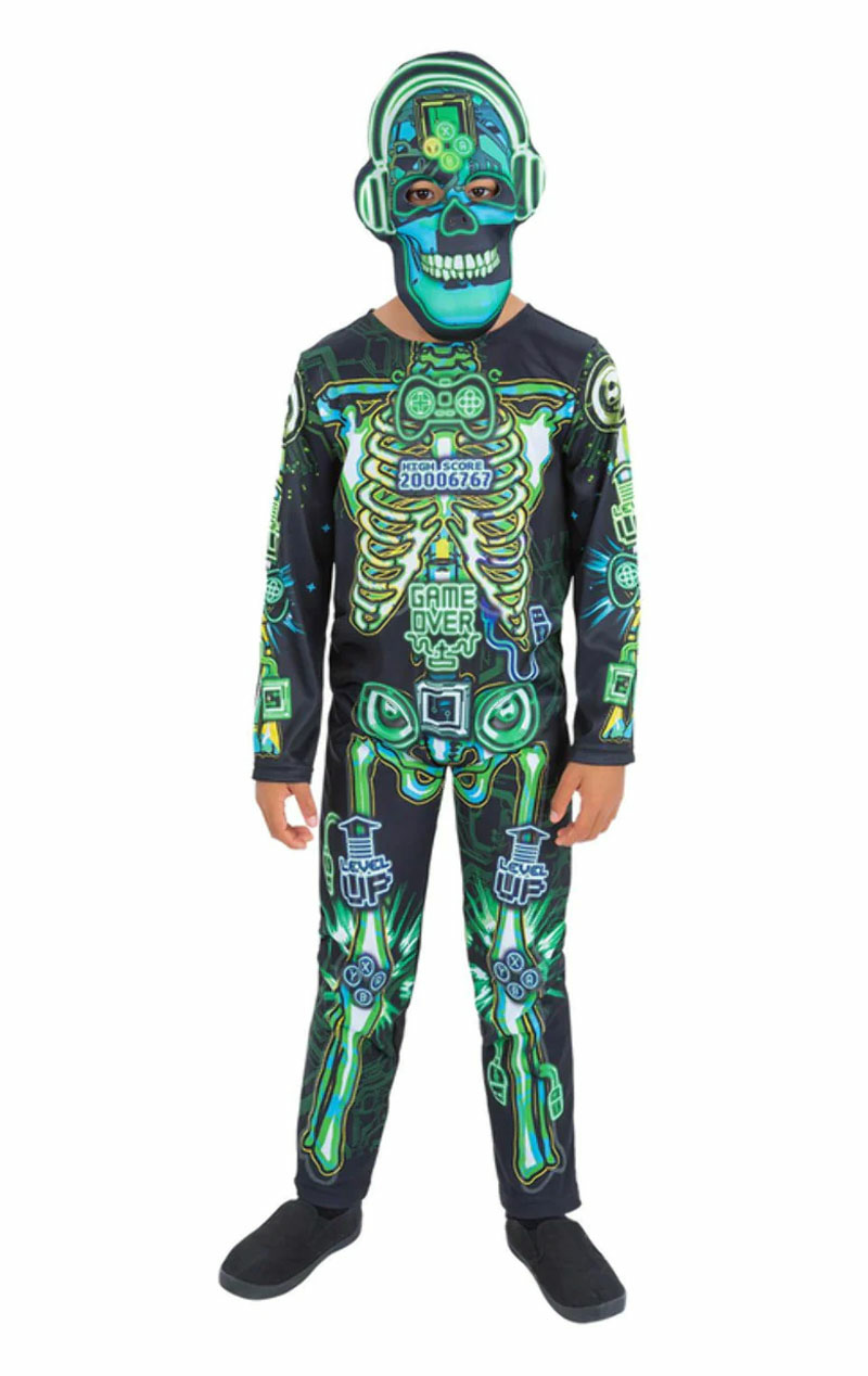 kids glow in the dark tech skeleton costume