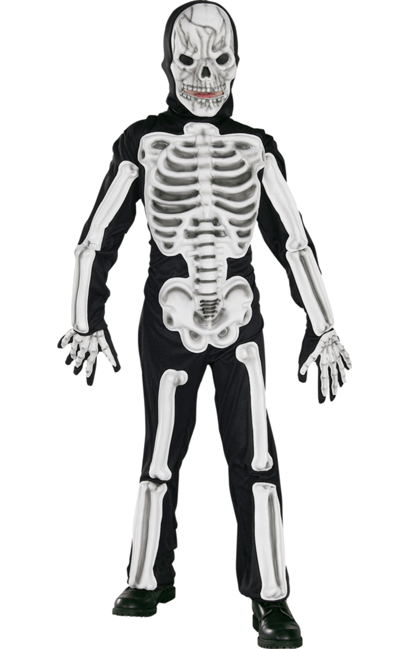 kids masked skeleton costume