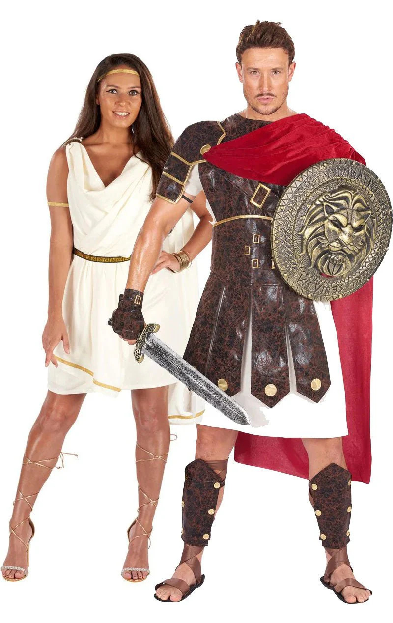 roman toga & gladiator couples costume