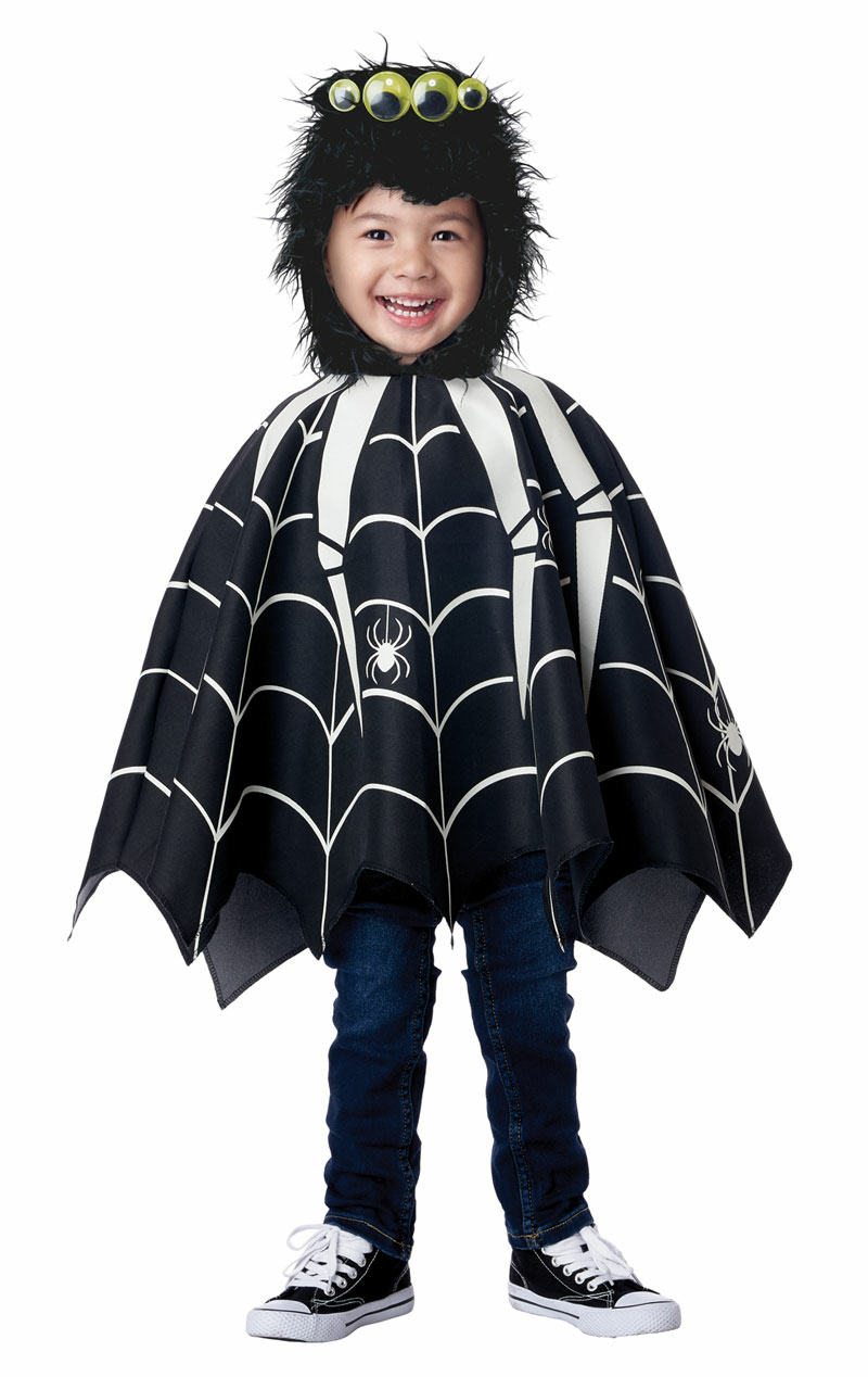 kids glow in the dark spider poncho