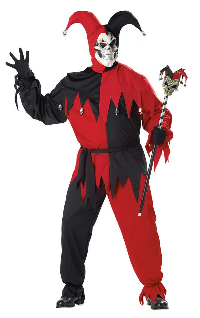 mens plus size evil jester costume