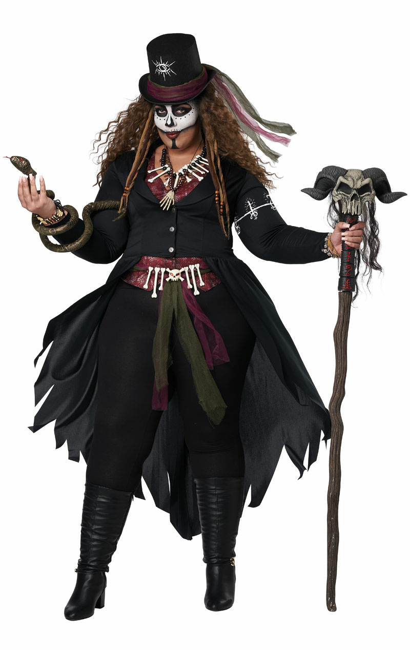 womens plus size voodoo magic costume