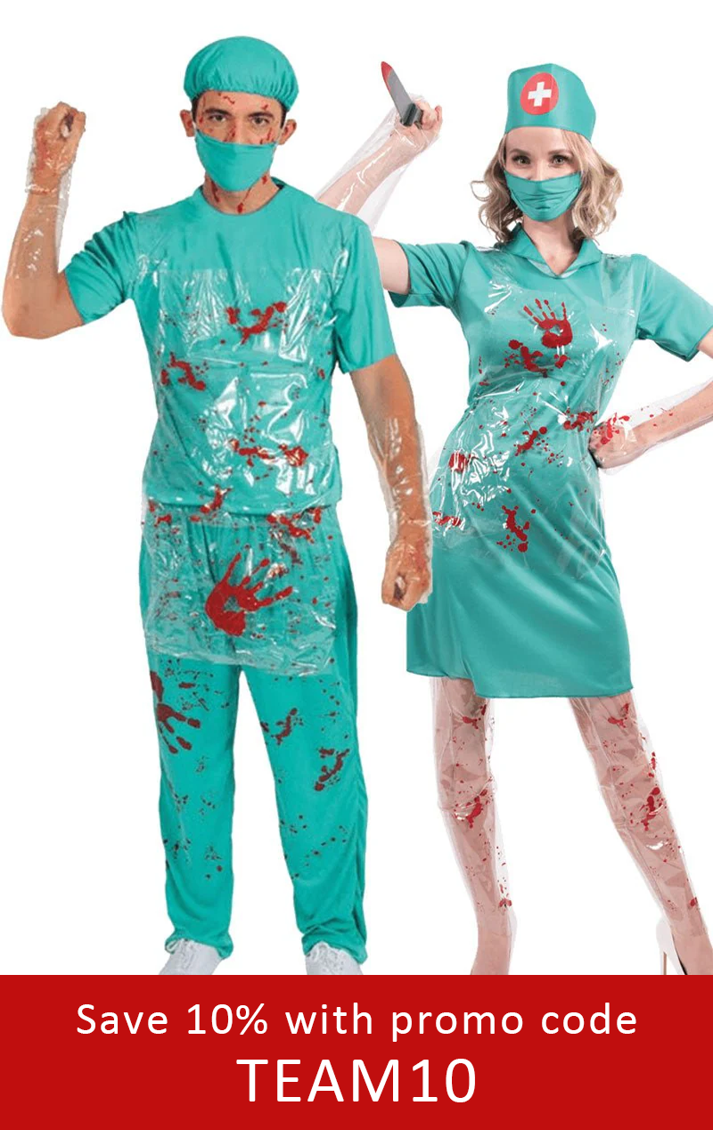 bloody nurse and doctor halloween costume