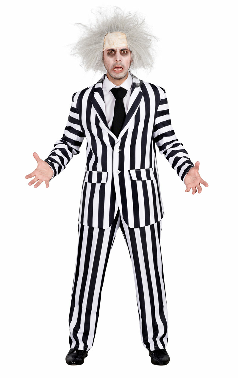 adult black & white halloween suit