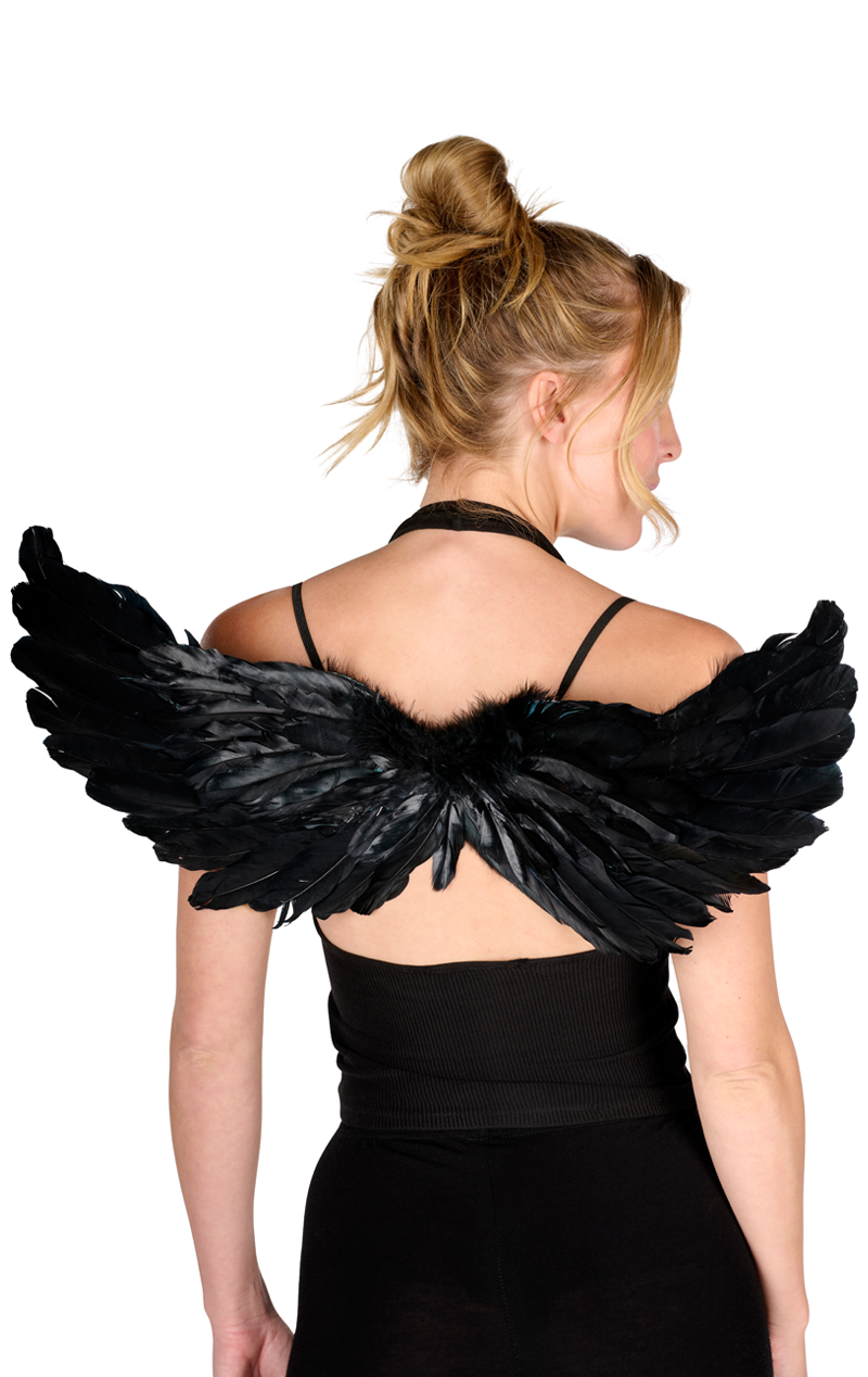 black feather wings accessory 55cm x 55cm