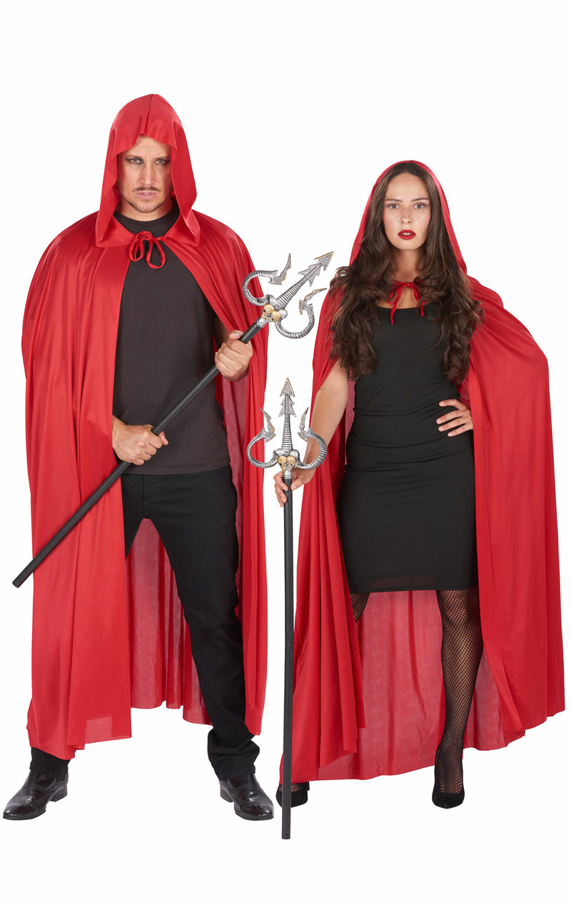 unisex red hooded cape