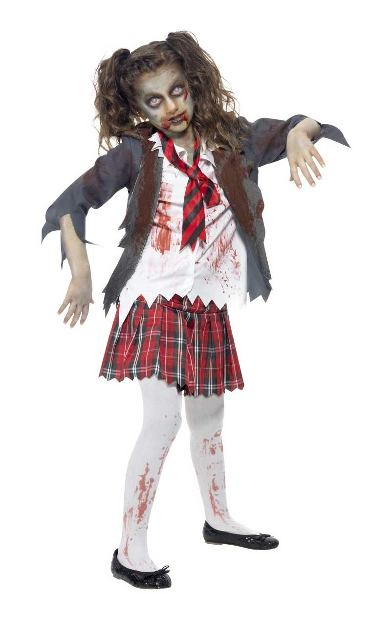 kids zombie school girl costume