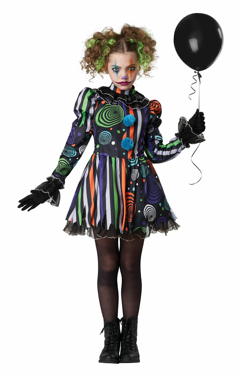 kids neon nightmare clown costume