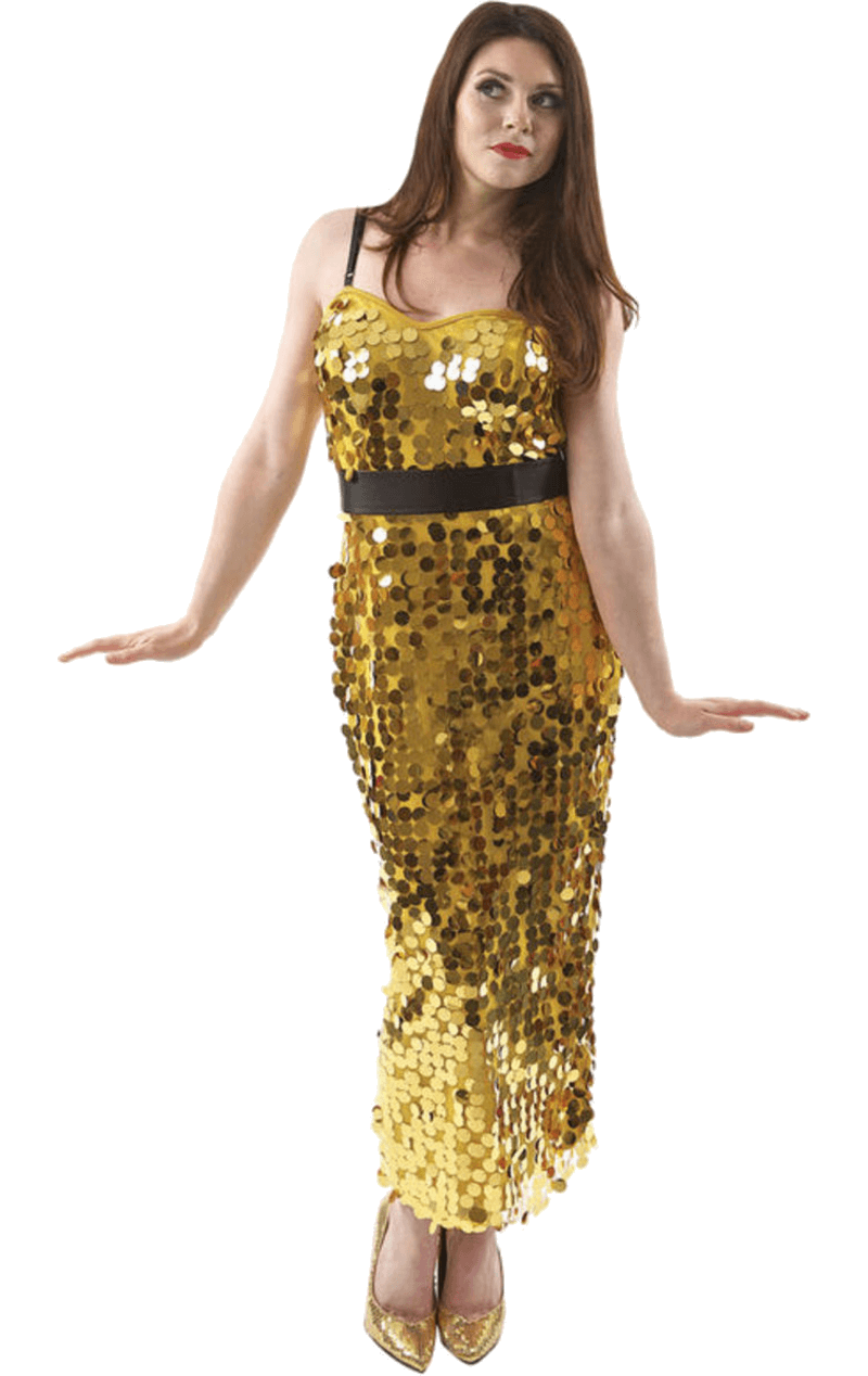 womens gold soul singer costume