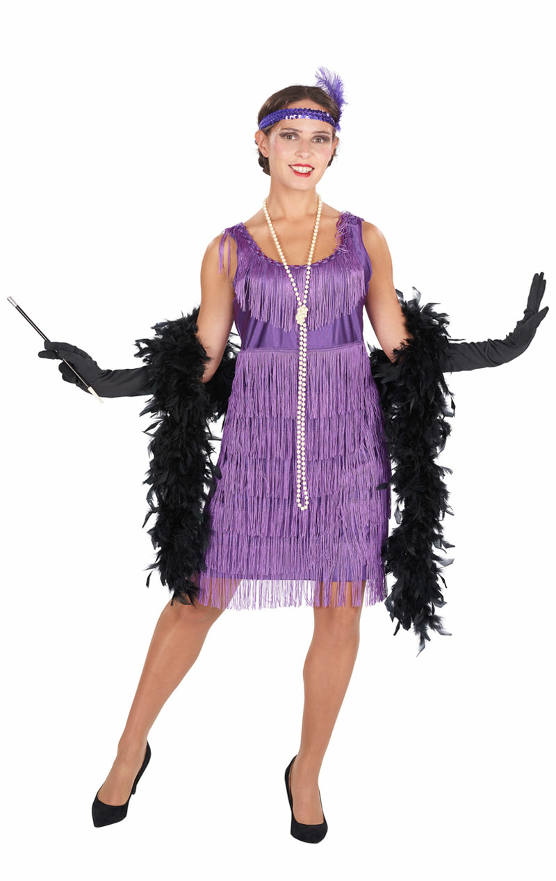 womens 1920s purple flapper costume